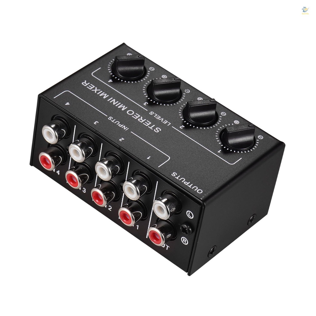 Bộ Trộn Âm Thanh Nổi Mini Với Đầu Vào 4 Kênh RCA Điều Chỉnh Âm Lượng Vỏ Kim Loại