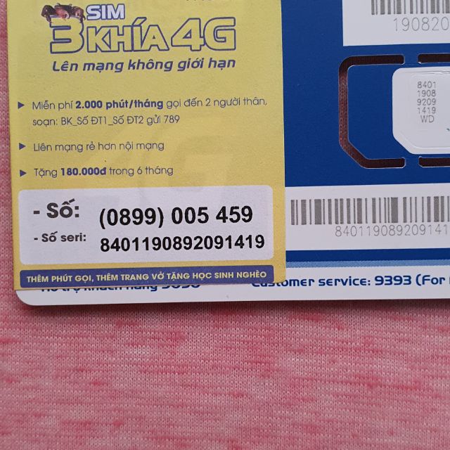 Sim 4G Mobi - Gói C120 - Tặng 2Gb/ngày