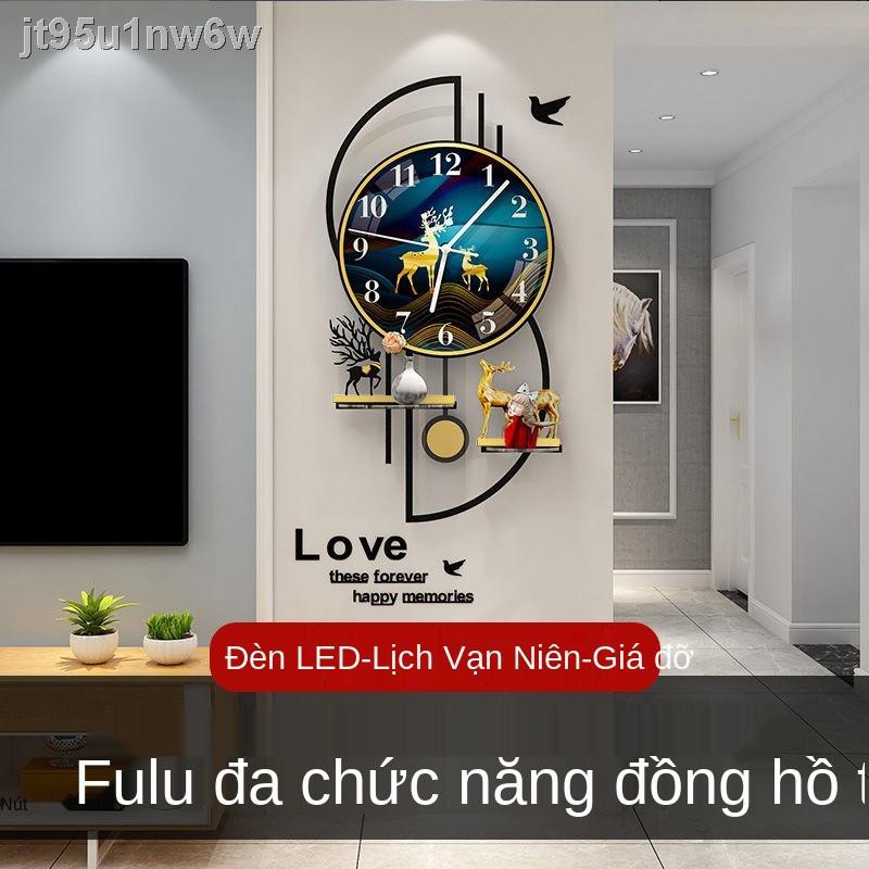 Không khí sáng tạo đồng hồ treo tường phòng khách ăn tối giản hiện đại ánh trang trí sang trọng nhà thời cá tín