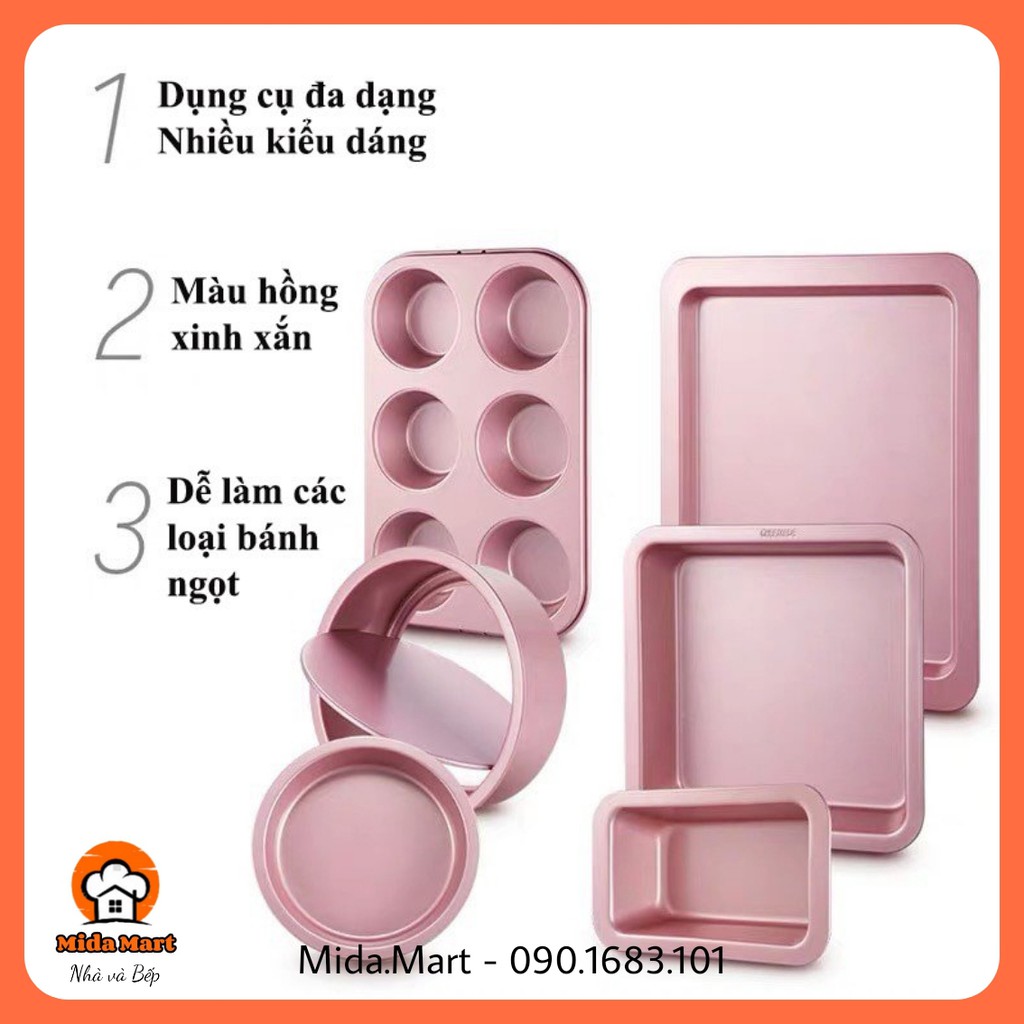 🔥 BỘ 29 DỤNG CỤ LÀM BÁNH MÀU HỒNG DỄ THƯƠNG CHEFMADE CHÍNH HÃNG BẢO HÀNH 6 THÁNG 🔥