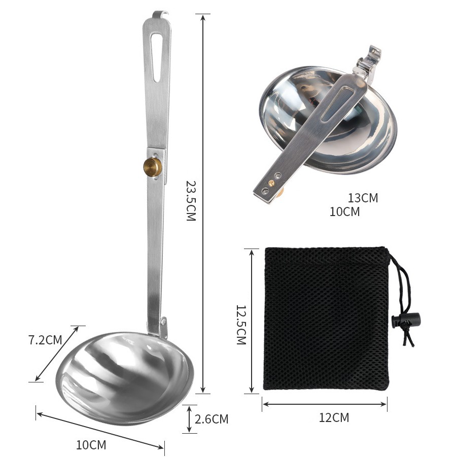 Thìa múc canh inox 304 gấp gọn