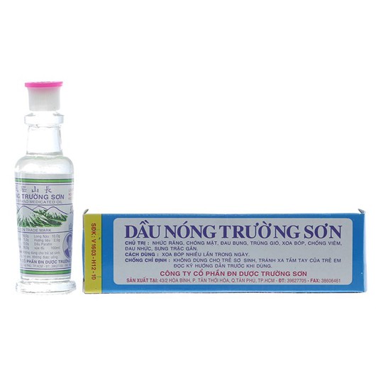 Dầu nóng trường sơn chính hãng chai lớn 10ml - dầu gió xoa bóp trường sơn nhà thuốc tây mỹ kim
