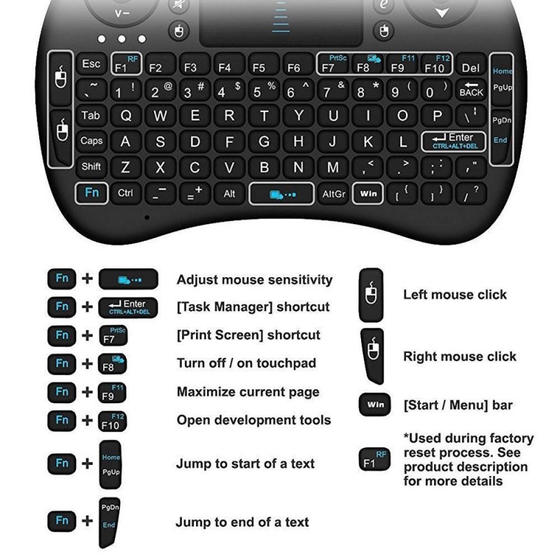 I8 Keyboard Mini Air Mouse Color 2.4ghz Wireless Touchpad Smart Tv Qwerty Box Gaming