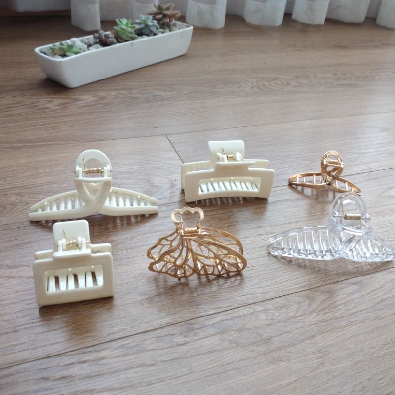 Set 6 kẹp tóc kim loại + nhựa acrylic