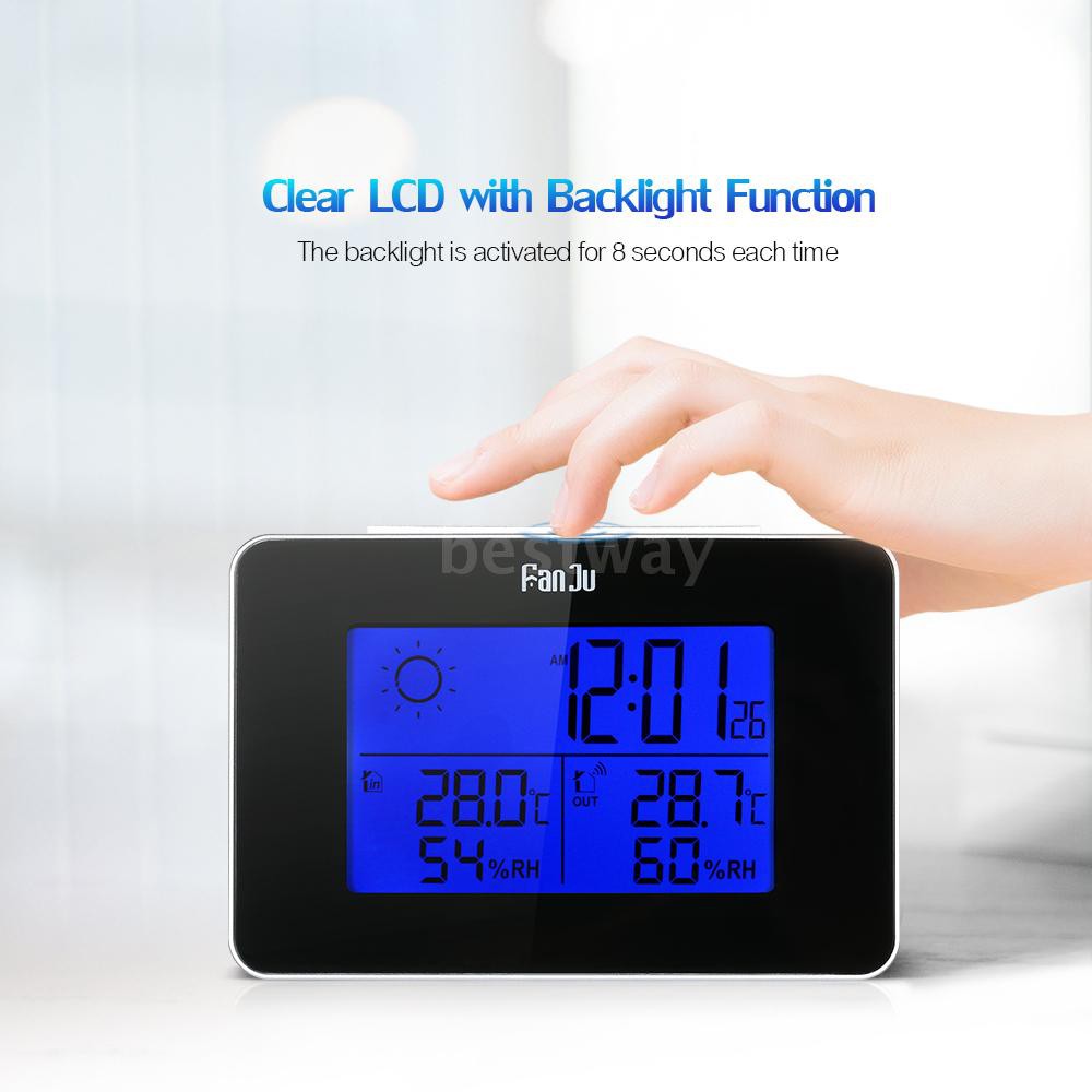 Đồng Hồ Báo Thức Điện Tử Không Dây Tích Hợp Màn Hình Lcd