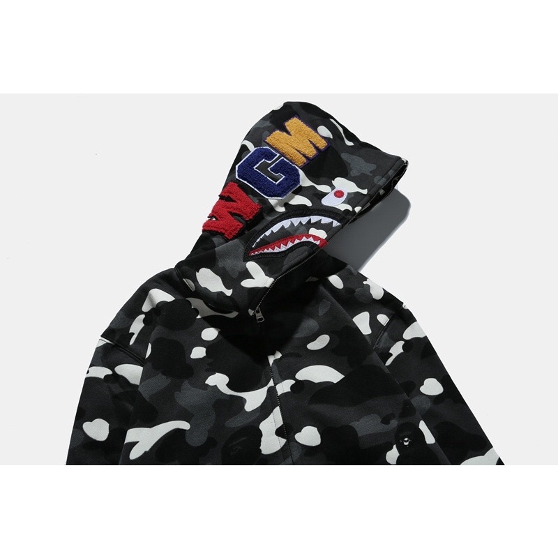 Áo khoác bape galaxy shark, camo phản quang shark, jacket bape shark