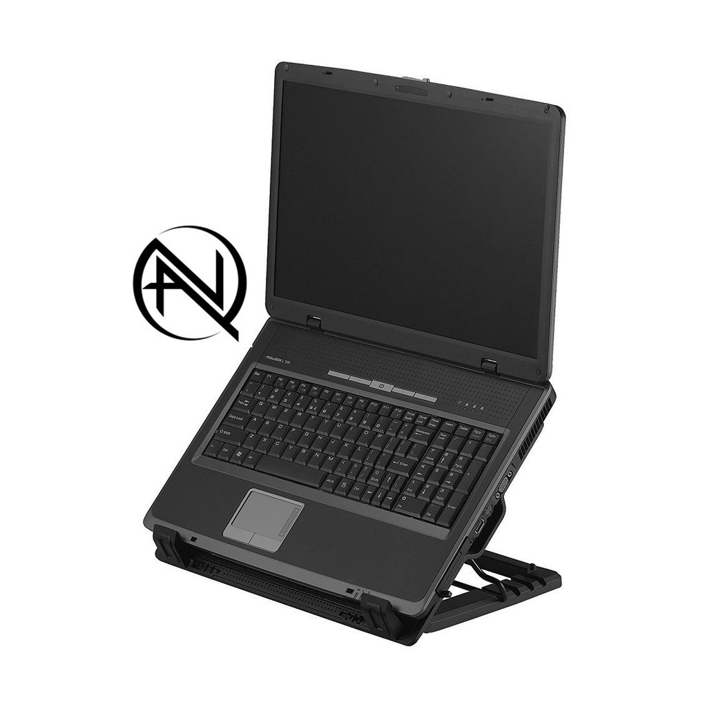 ĐẾ TẢN NHIỆT LAPTOP ERGOSTAND N18 - NÂNG 45 ĐỘ - FAN LỚN + LED (ĐEN)