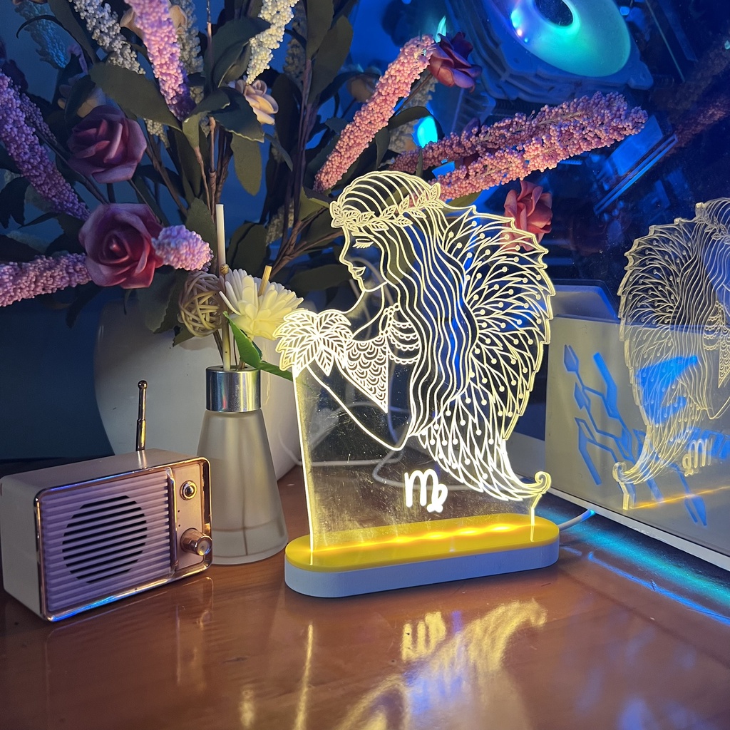 Đèn Ngủ Trang Trí 3D 12 cung hoàng đạo Nhiều Mẫu Siêu Xinh - Đầu Cắm USB