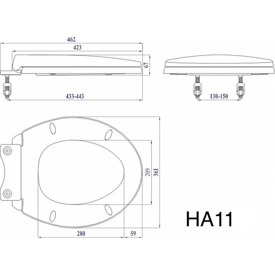 Nắp bồn cầu rơi êm (nhựa trắng) HA11