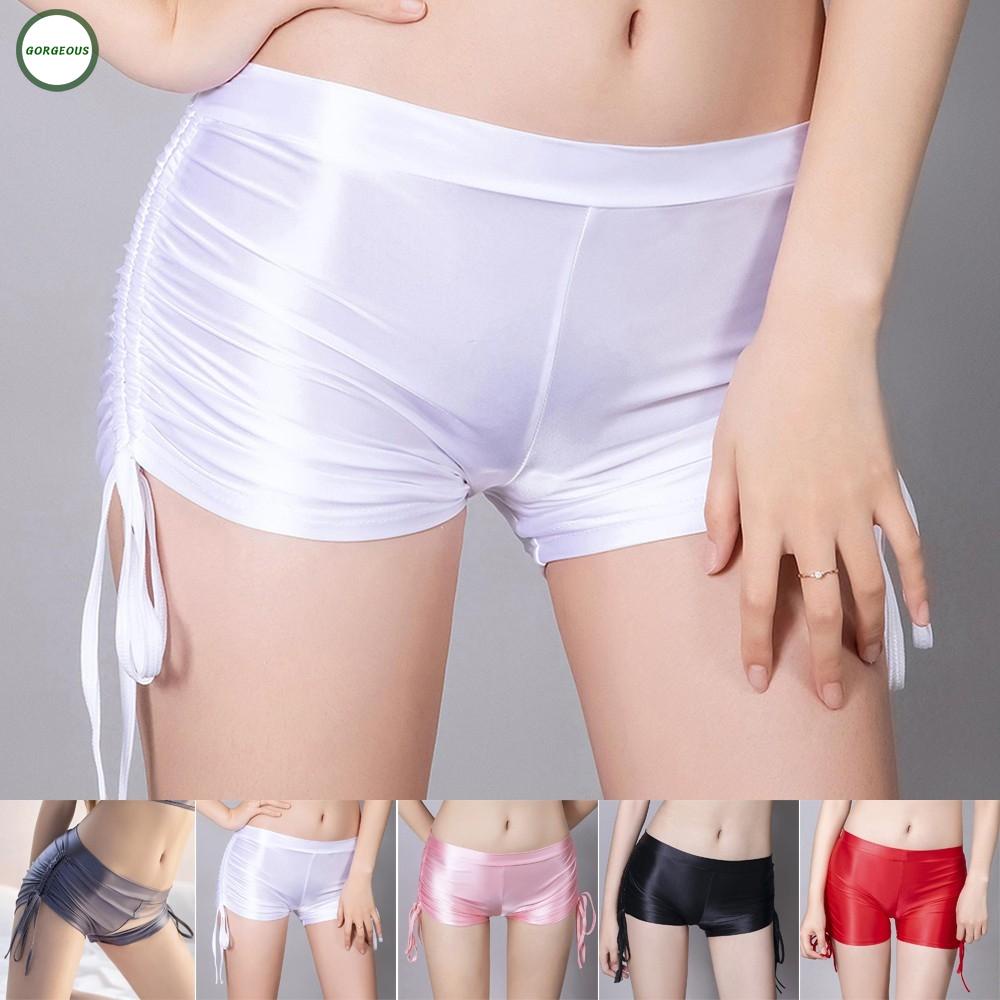 Quần lót boxer GORGEOUS bằng nylon bóng thoáng khí thoải mái thời trang cho nữ