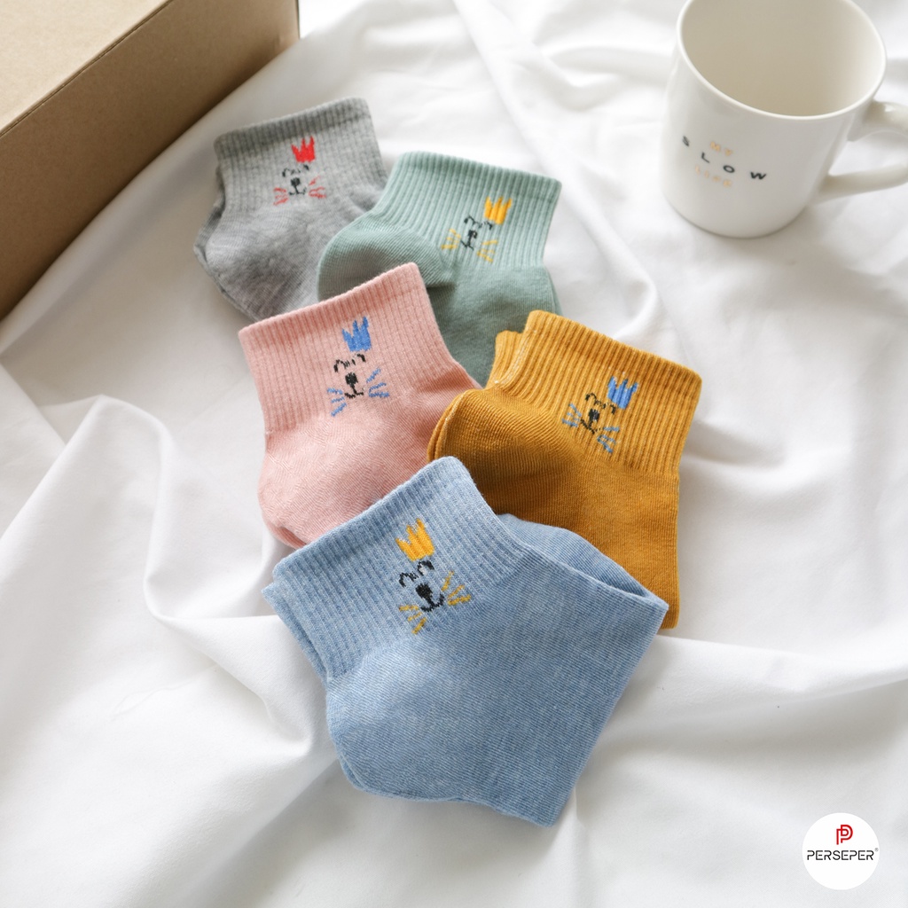 [Mã FAMARAL2 giảm 10K đơn 50K] Tất cổ ngắn nữ cute thời trang Hàn Quốc cotton chống trơn chống trượt- Cherry Shop