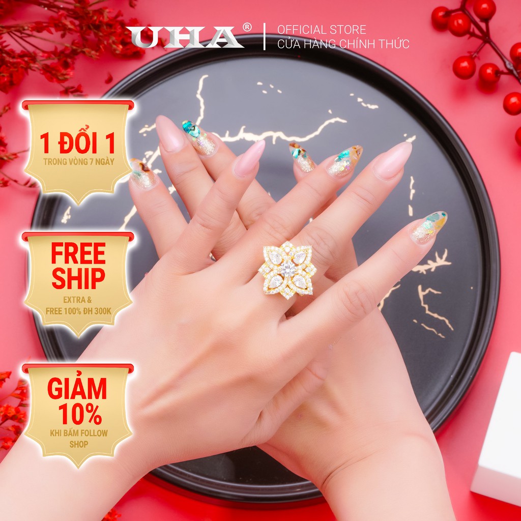 Nhẫn nữ đính xoàn N421149-130 mạ vàng cao cấp (giá tốt nhất)