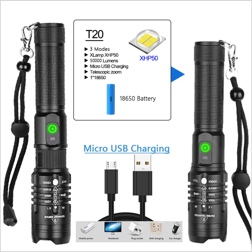 Đèn pin siêu sáng công suất lớn XHP50