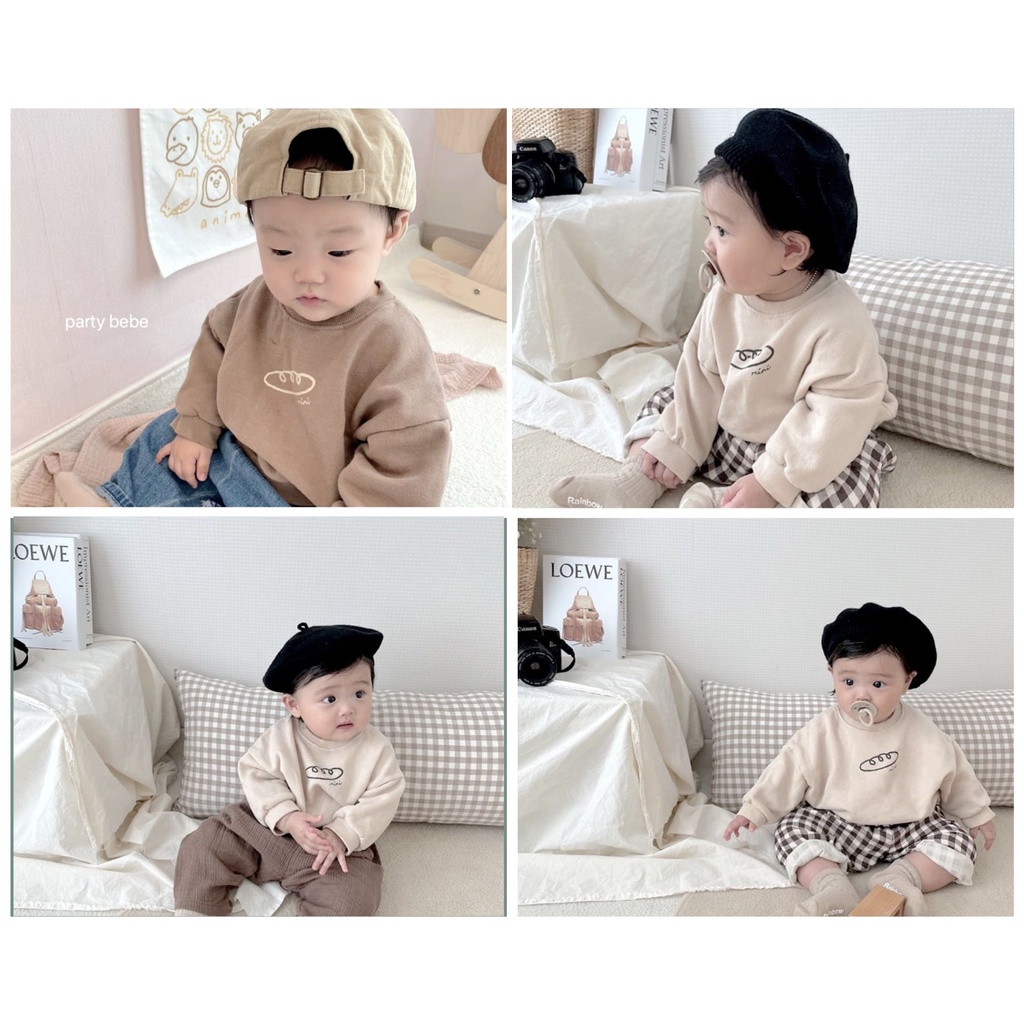 Áo nỉ bánh mì cho bế trai bé gái từ 6,6-14,5kg - Sam Baby - A04