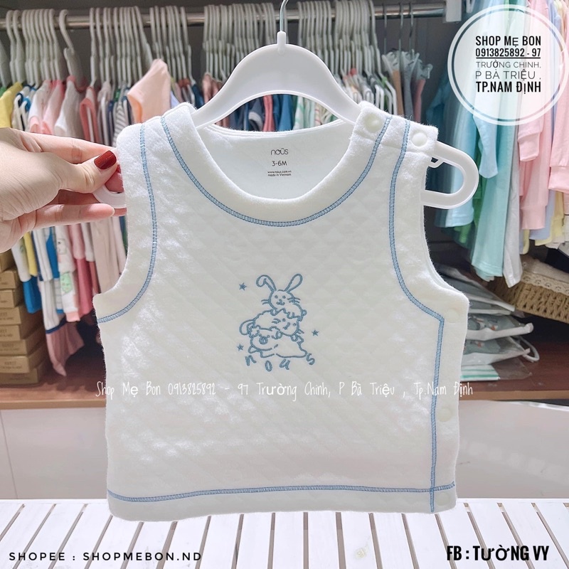 [ NOUS] Áo Khoác Gilet Nous Chất Liệu Nous Choux Mềm Mại Siêu Nhẹ Ấm Áp cho bé 6-24 M