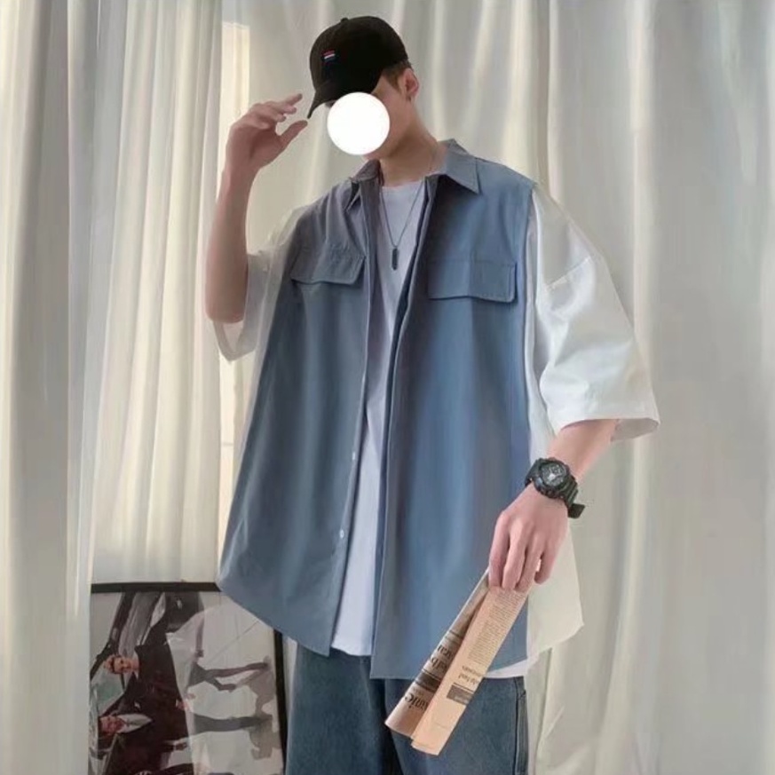 Áo Sơ Mi Nam Hàn Quốc áo sơ mi nữ form rộng Kate 2 Màu áo sơ mi trắng áo khoác sơ mi áo đôi nam nữ