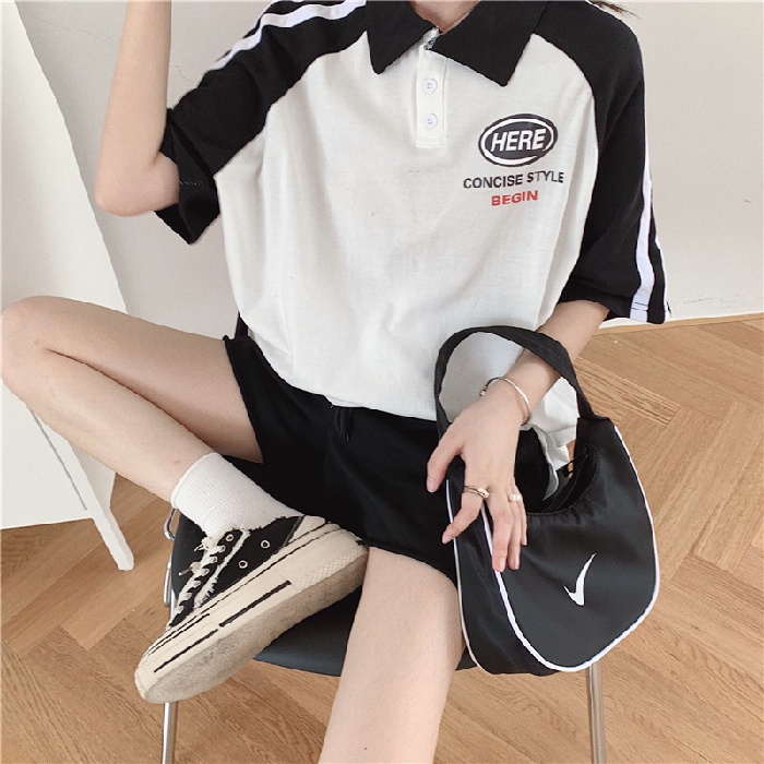 Áo Thun Polo Tay Ngắn Chất Liệu Cotton Màu Sắc Phong Cách Hàn Quốc Cho Nữ | BigBuy360 - bigbuy360.vn