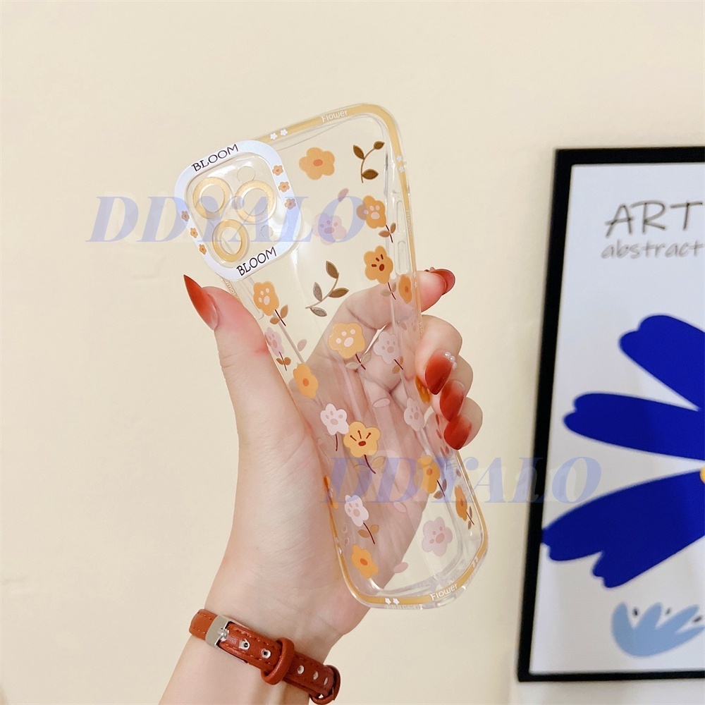 Ốp Điện Thoại TPU Mềm Trong Suốt Hình Hoa Cho OPPO A96 A95 A55 A76 A16 A15 A54 A15 A74 A5S A12 A7 A3S A31 A37 A53 A92 A52 F11 Reno 7 5F 4F