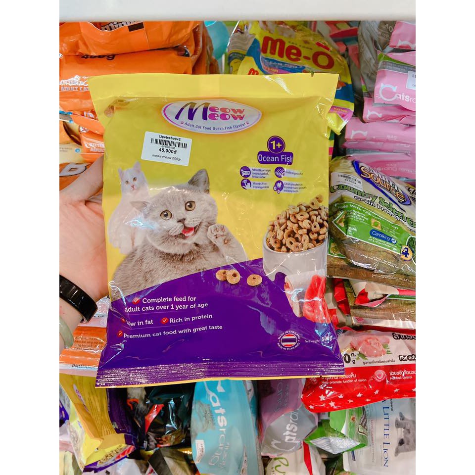 thức ăn hạt Meow Meow dành cho mèo trưởng thành từ Thái Lan
