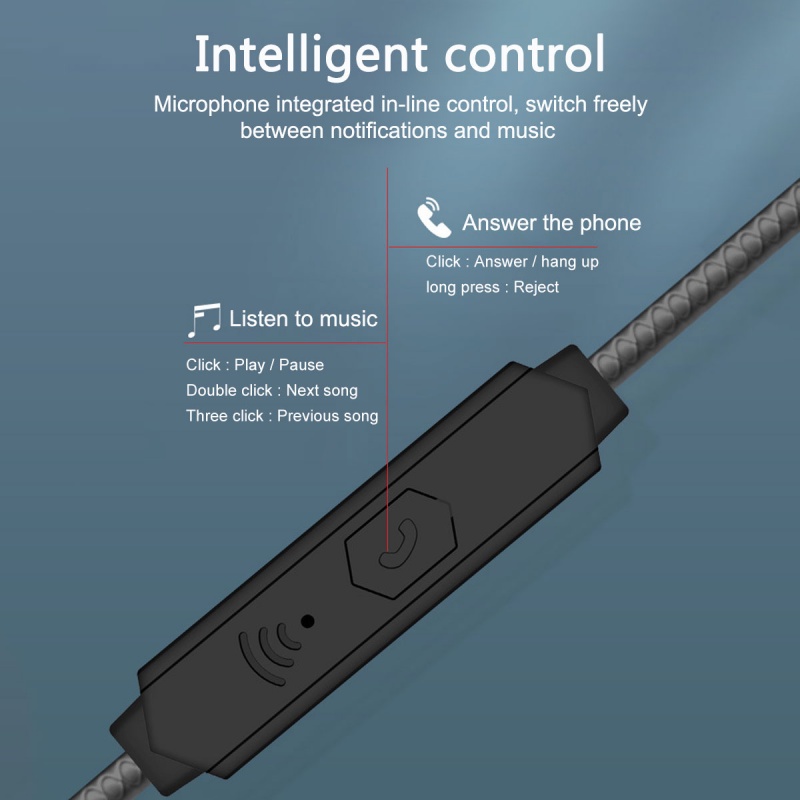 Tai nghe nhét tai ANKNDO giắc cắm 3.5mm có micro phong cách thể thao cho Huawei Honor