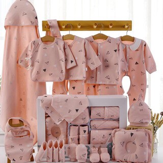 (HÀNG CAO CẤP) Set đồ sơ sinh quà tặng cho bé 22 chi tiết coton có hộp sang chảnh