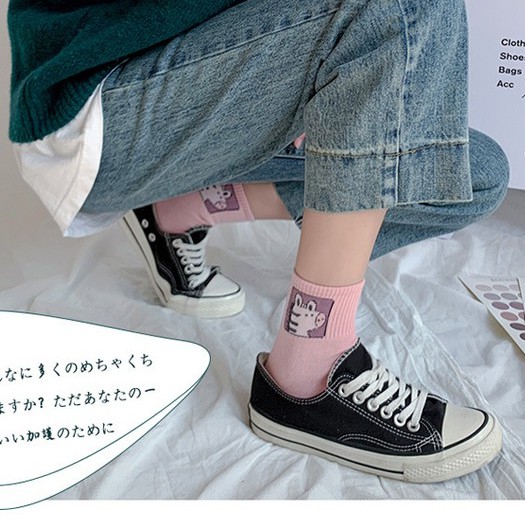 Vớ cao cổ hoạt hình, tất ulzzang unisex nam nữ hàn quốc NEKO