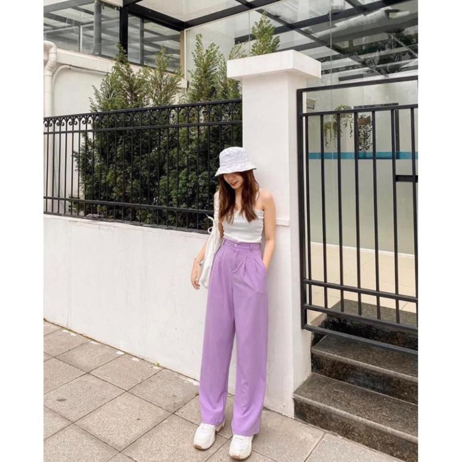 [SIÊU HOT] Quần Culottes Nữ Cạp Cao Vải Đũi ** Quần Suông Nữ Ống Rộng Dáng Dài 2 Màu ** | BigBuy360 - bigbuy360.vn