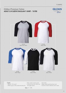 Áo phông tay lỡ Gildan Raglan