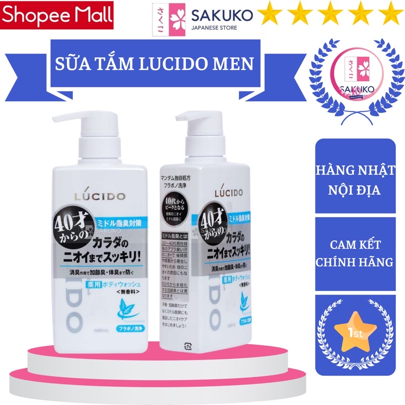 Sữa Tắm Dành Cho Nam LUCIDO Nhật Bản 450ml - SAKUKO