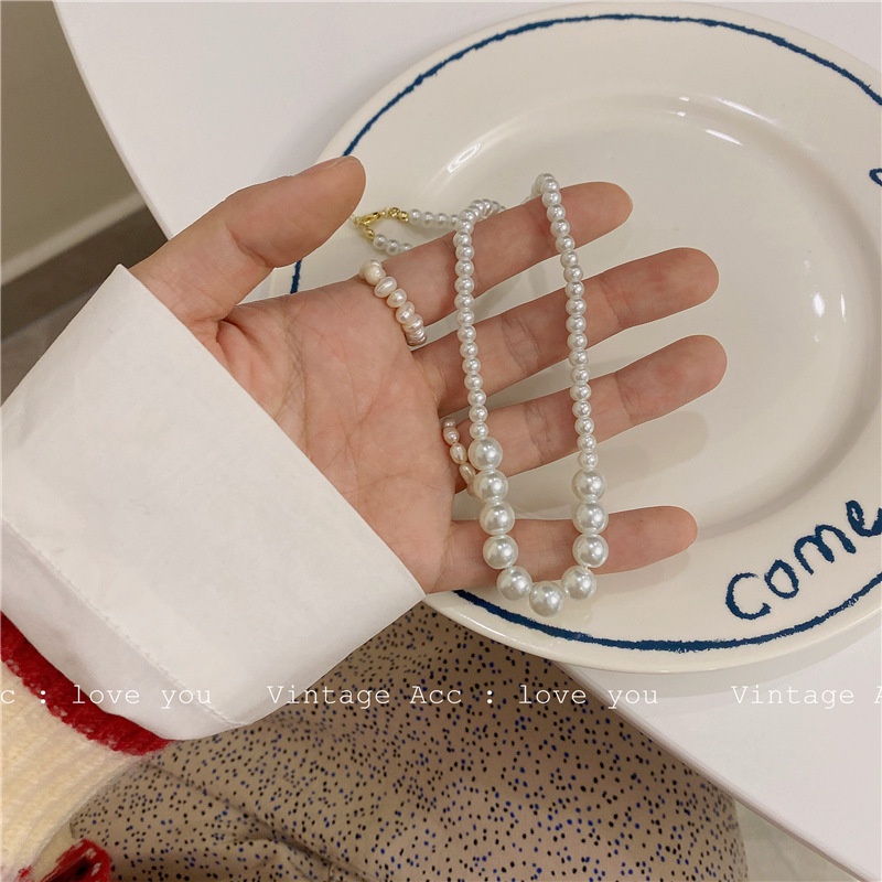 Dây chuyền ngọc trai nhân tạo vòng cổ nữ cổ điển Trang Sức SG