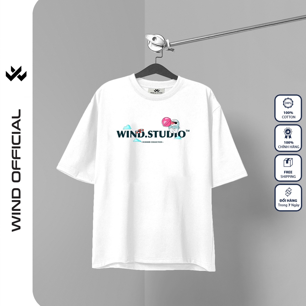 [Mã SKAMFSW175 giảm 10K đơn 50K] Áo phông unisex form rộng WIND tay lỡ oversize thun 100% cotton SHARK nam nữ ulzzang | BigBuy360 - bigbuy360.vn