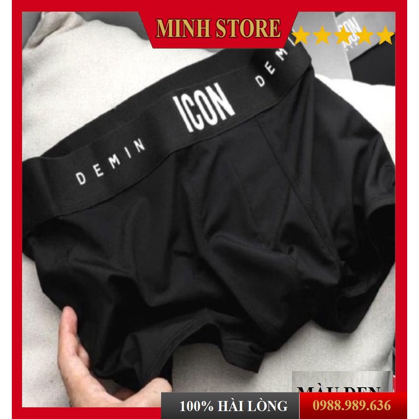 (Tặng móc) Quần Sịp Nam thun lạnh, Quần lót nam Boxer ICON Demin co dãn 4 chiều sexy cao cấp (Che Tên) MINHSTORE