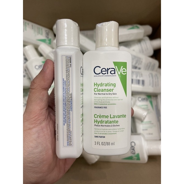 Sữa rửa mặt Cerave Foaming Facial Cleanser cho da dầu mụn da khô nhạy cảm 473ml 236ml 88ml