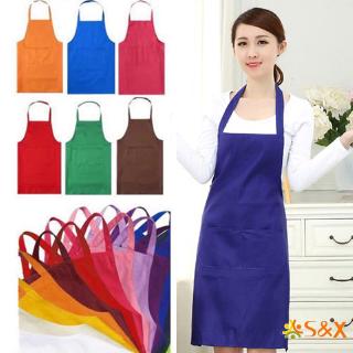 Tạp dề màu trơn kiểu dáng đơn giản