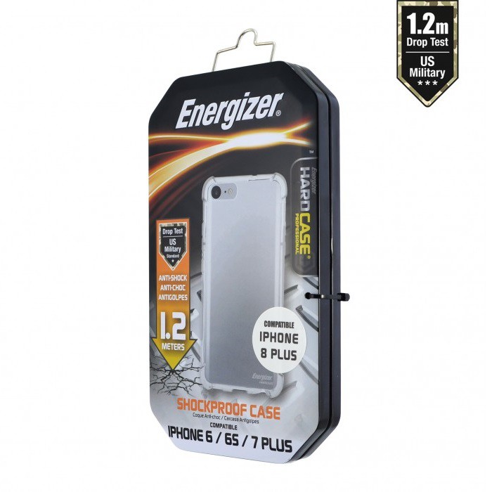 Ốp lưng trong suốt Energizer chống sốc 1.2m cho iPhone 6/7/8 Plus - ENCMA12IP7PTR