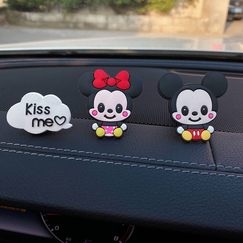 Mickey Minnie Auto Perfume Aromatherapy Car Fragrance Air Outlet Decoration Car Interior Decoration Korean Disney Cute Auto department store supplies