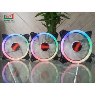 Quạt tản nhiệt thùng máy tính fan case bộ kit 3 fan led rgb hub coolmoon