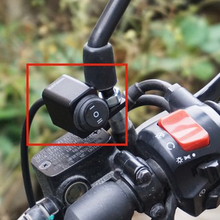Công tắc đèn pha 12V/10mm gắn gương chống nước cho xe máy