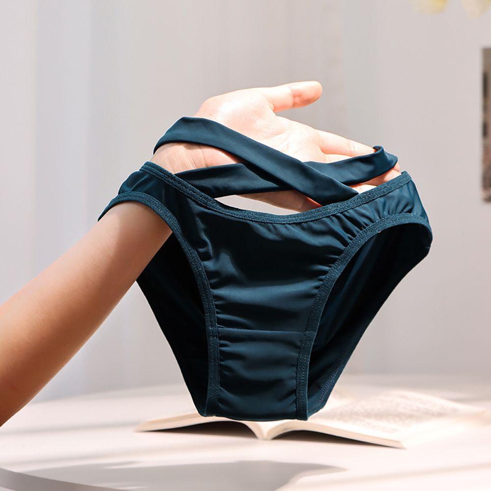 Mocho Quần Lót Mỏng Lưng Vừa Dây Chéo Màu Đất Thoáng Khí Thoải Mái Cho Nữ