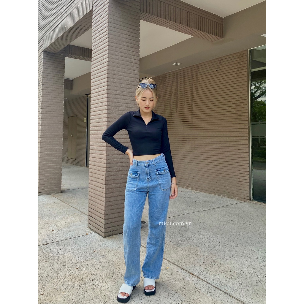 [ Miều ] Áo croptop polo Anna Kira