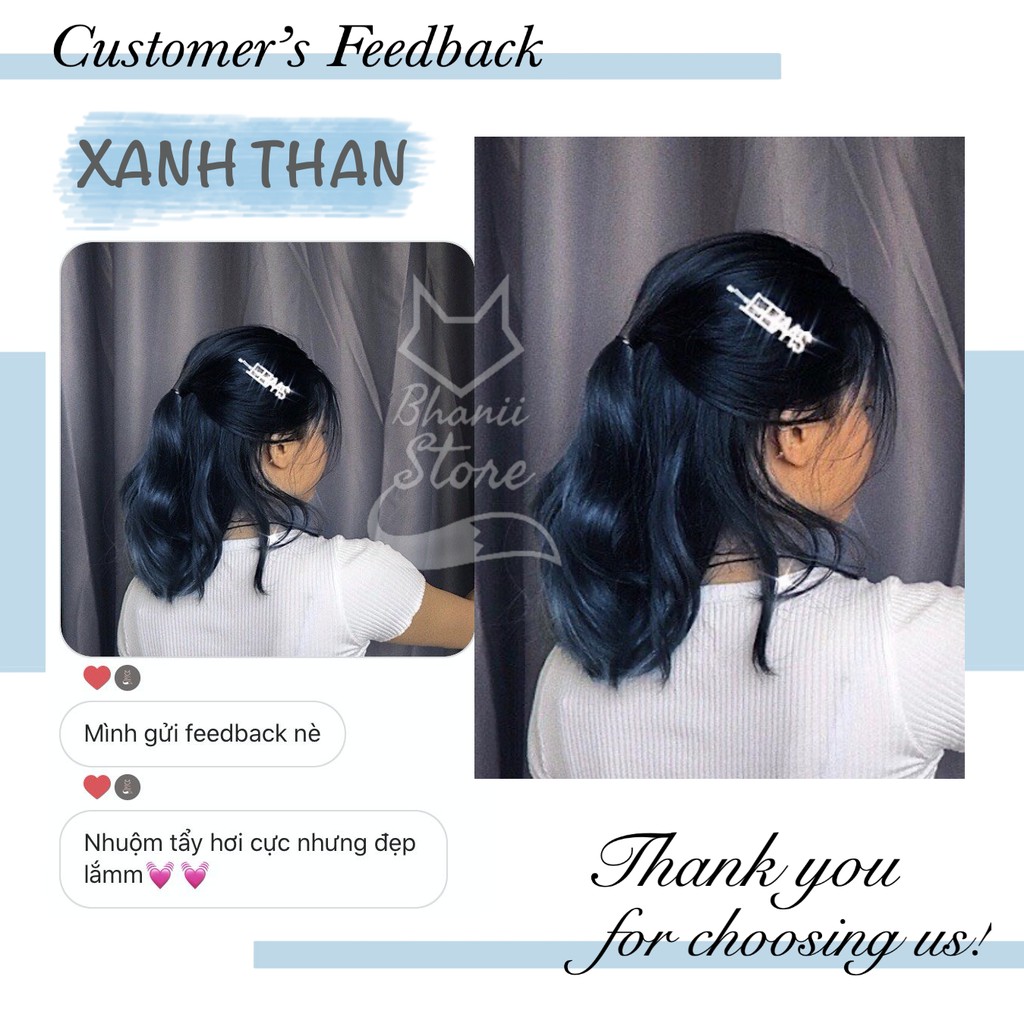 Thuốc nhuộm tóc Xanh Than KHÔNG TẨY bhanii store