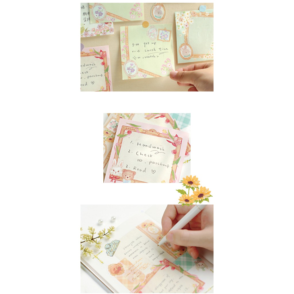 Giấy note vintage 100 tờ giấy nhớ ghi chú dễ thương trang trí sổ planner làm bullet journal dụng cụ dán Fairy Tail