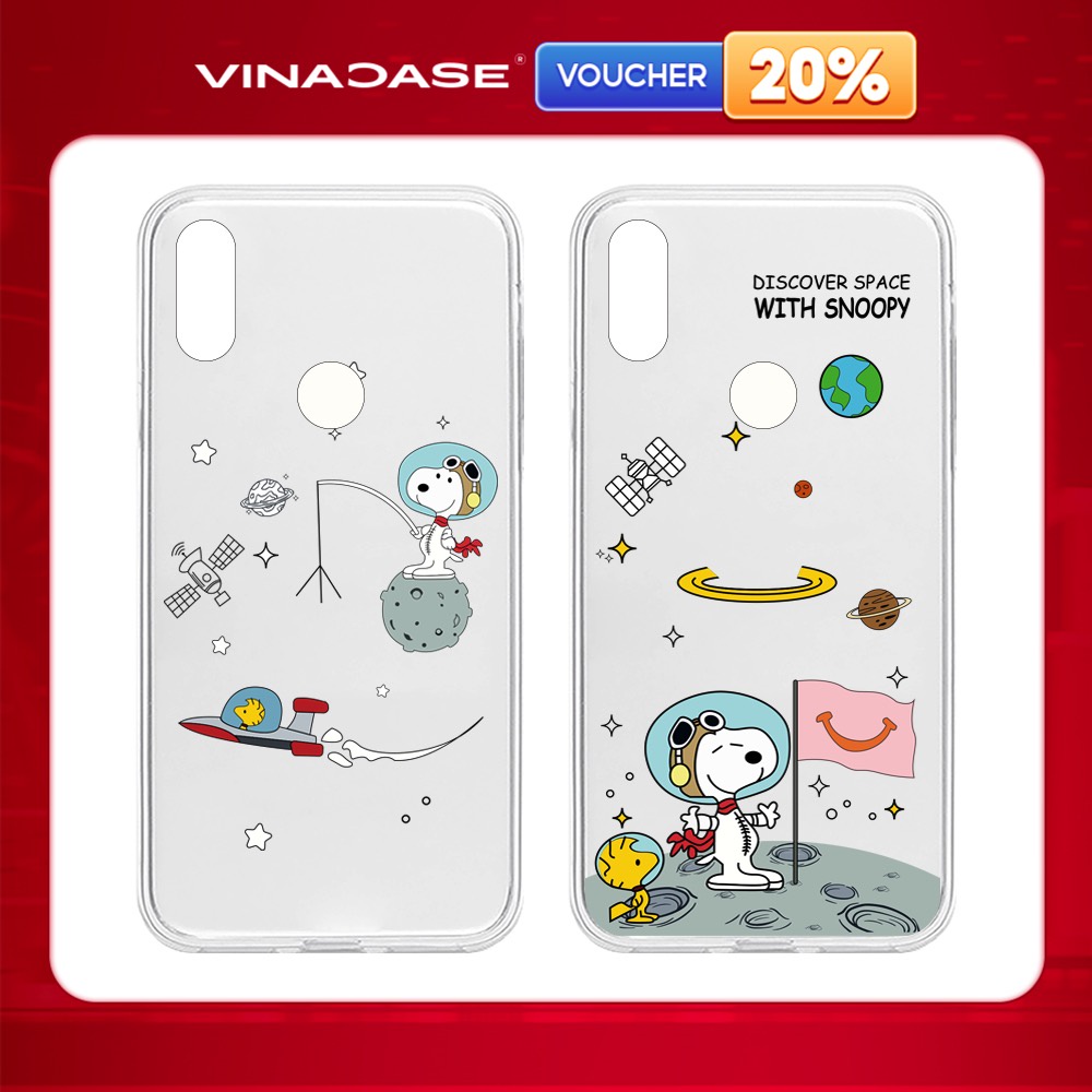 Ốp lưng Vina Case Vsmart Joy 3/Joy 4/Bee 3/Star 3/Aris/....dẻo �trong in hình Snoopy