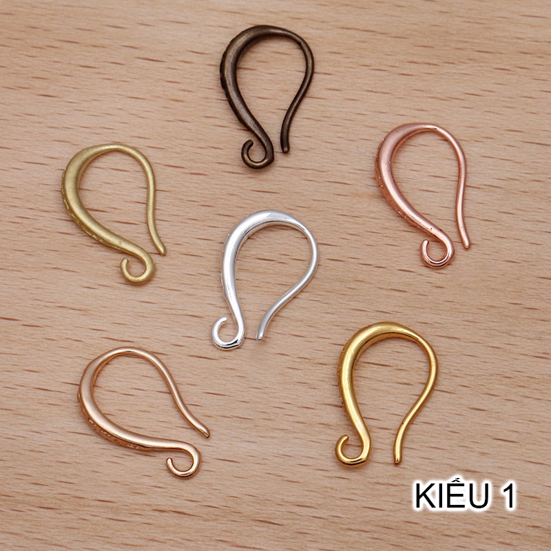 2 móc khuyên tai dày dặn 10*15mm nguyên liệu làm trang sức cổ trang