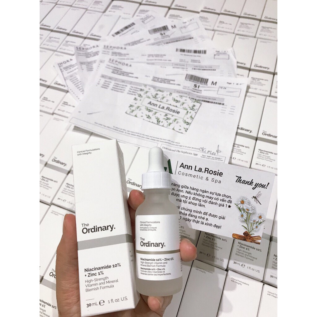 Serum Niacinamide 10% + Zinc 1% The Ordinary giảm dầu, bớt mụn, mờ thâm sau mụn  [BẢN CANADA ĐỦ BILL]