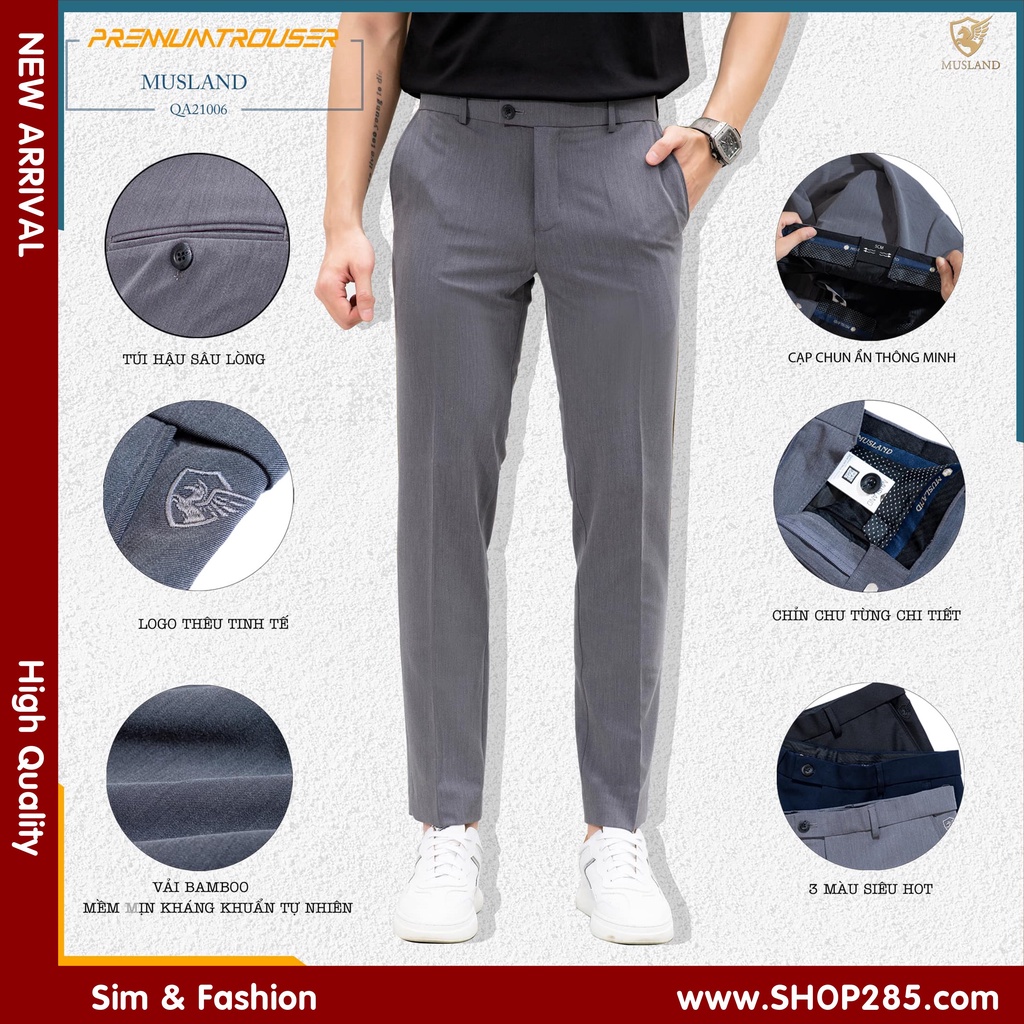 Quần tây SLIMFIT co giãn nhẹ form dáng trẻ trung phù hợp mọi lứa tuổi với chiếc quần âu lịch sự !