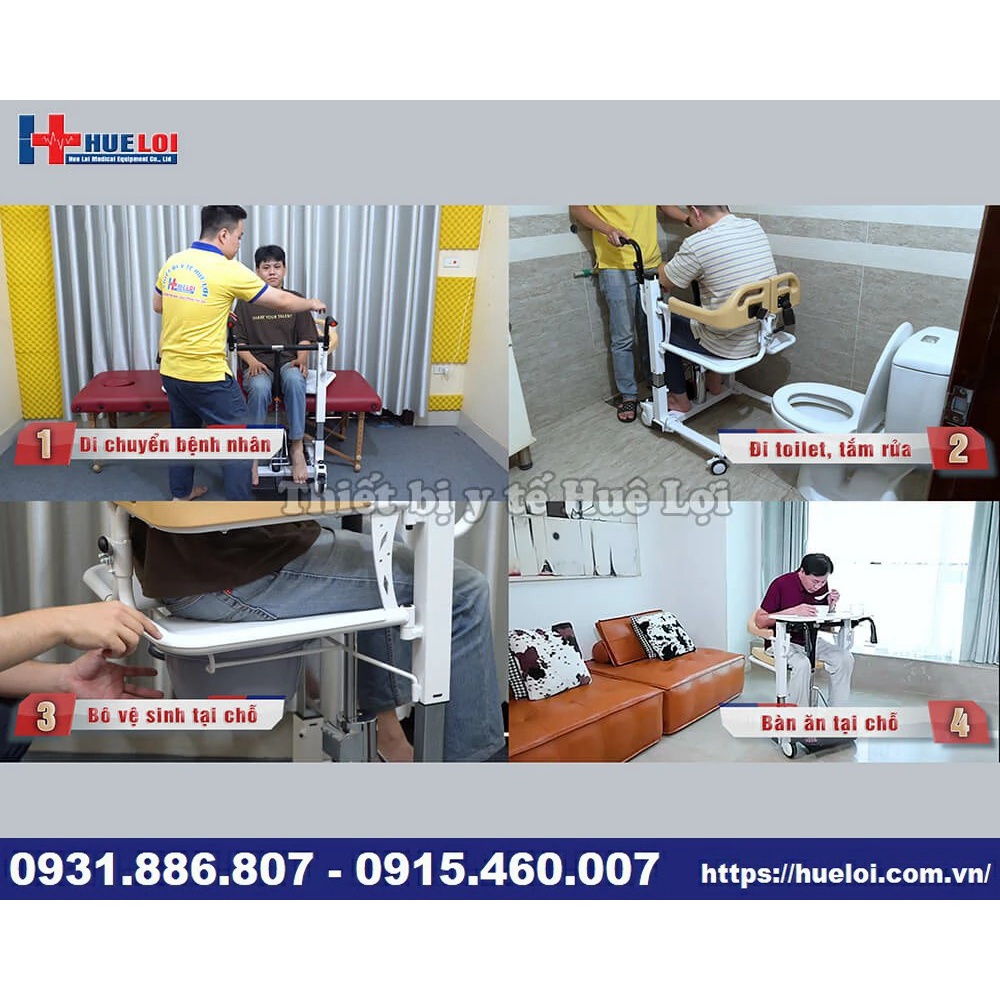 Xe lăn đa năng cho người già có bô vệ sinh