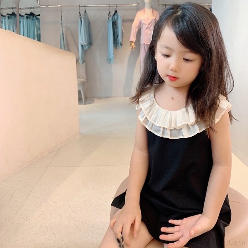 Đầm Công Chúa Chữ A Không Tay Viền Ren Thời Trang Mùa Hè Cho Bé Gái 3-8 Tuổi