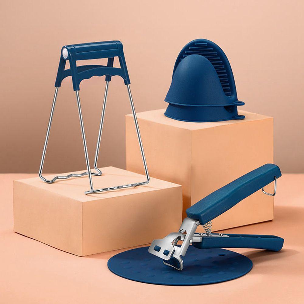 Dụng Cụ Kẹp Chén Dĩa Bằng Silicone Và Thép Không Gỉ Chống Bỏng Tiện Dụng