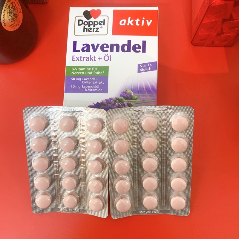 VIÊN UỐNG NGỦ NGON LAVENDEL EXTRAKT +ÖL DOPPELHERZ AKTIV - Hộp 30 viên - Hàng nội địa Đức